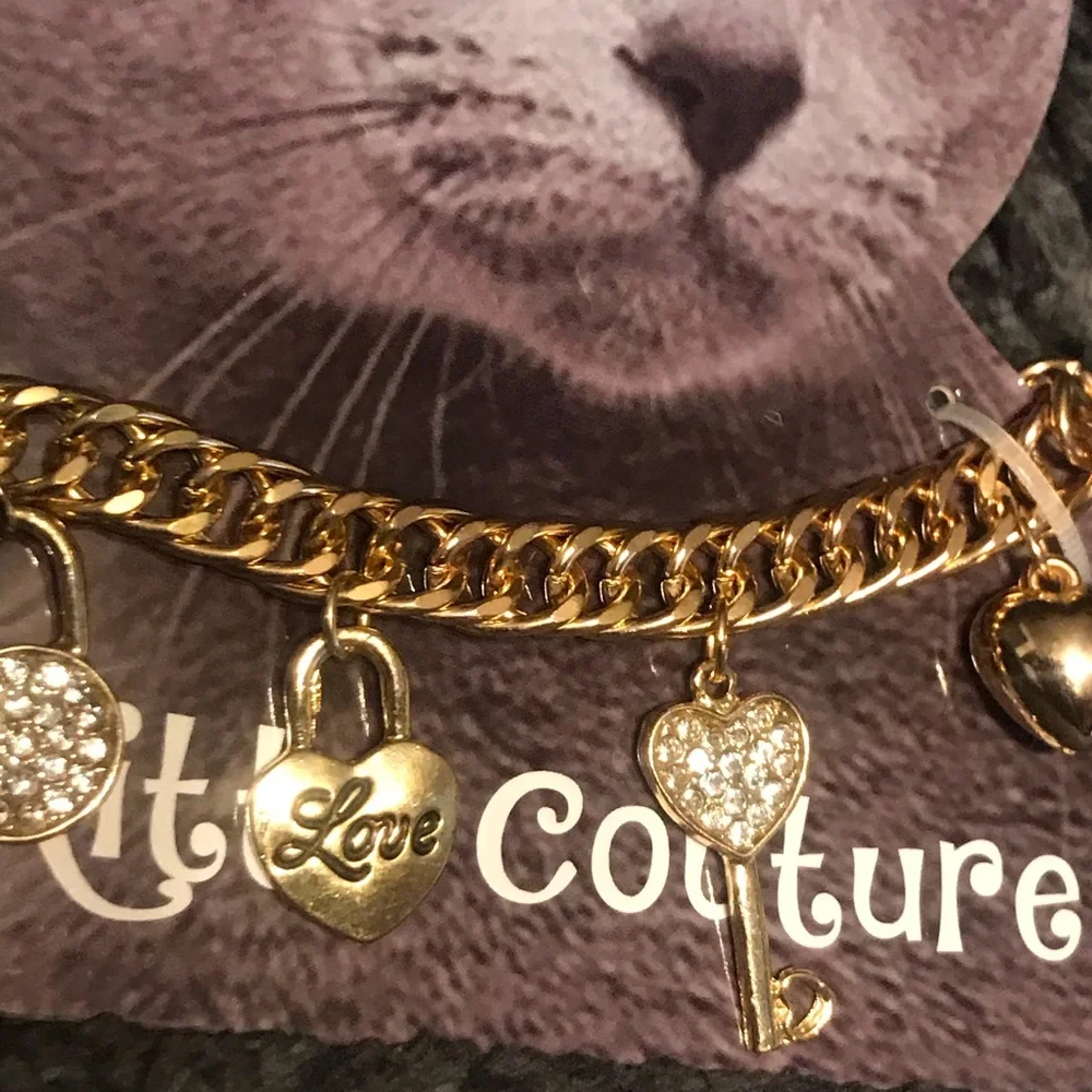 New “Kitty Couture” Fashion Cuban Link Thick Golden Chain Cat Four Charms Collar